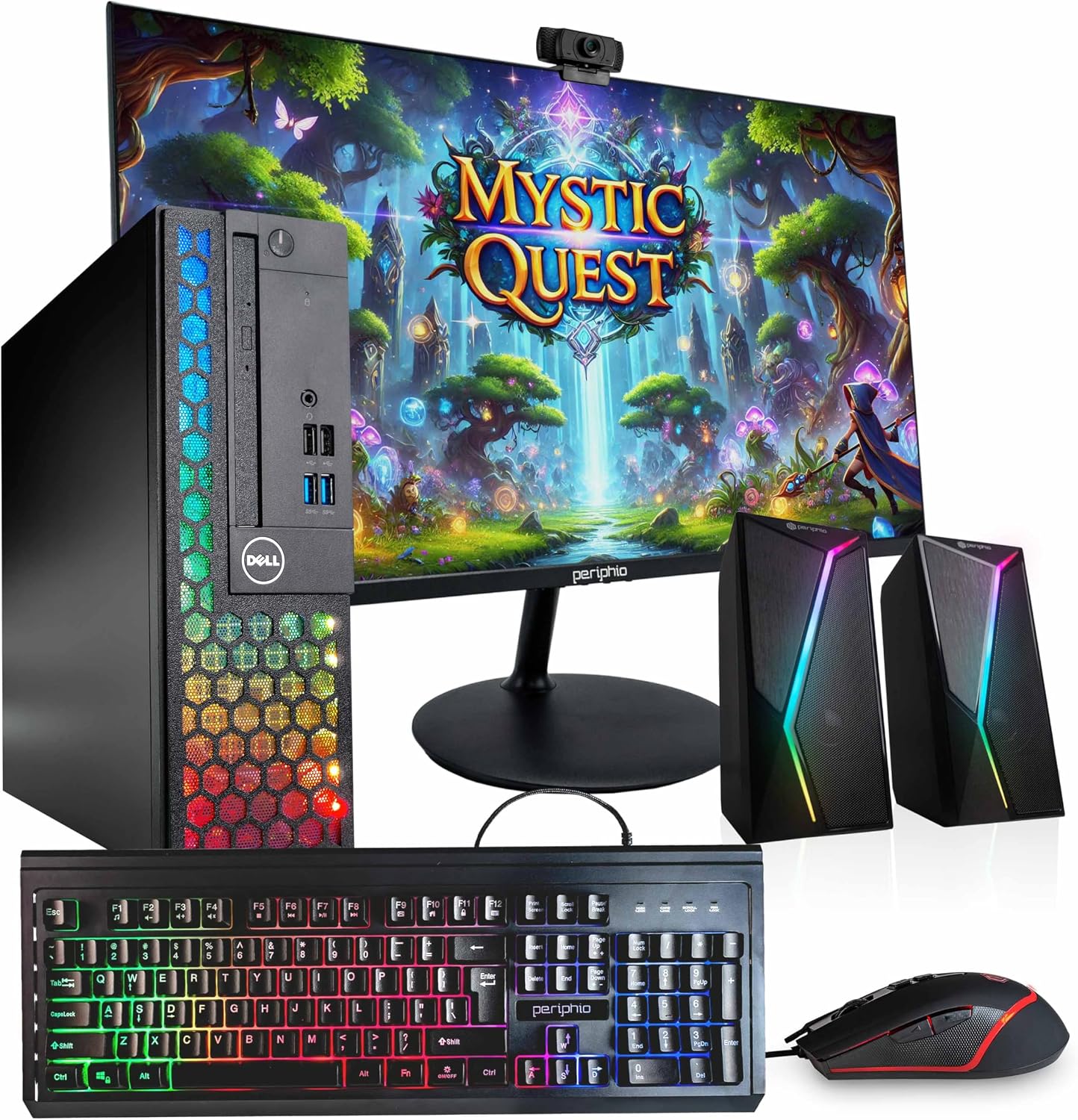 Dell Optiplex 3060 (RGB) Desktop Computer | Hexa Core Intel i5 (3.2) | 16GB DDR4 RAM | 1TB SSD | 24' LCD | Windows 11 Professional | Home or Office PC (Renewed)