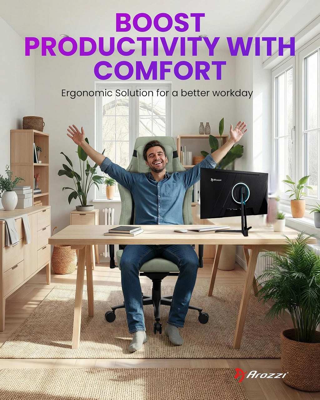 Arozzi Vernazza Gaming Chair XL- Super Soft Gaming Chairs for Adults Adjustable Height, Large Spacious Seat & Backrest with Support Pillows - Swedish Design Home Office Computer Chairs, Forest