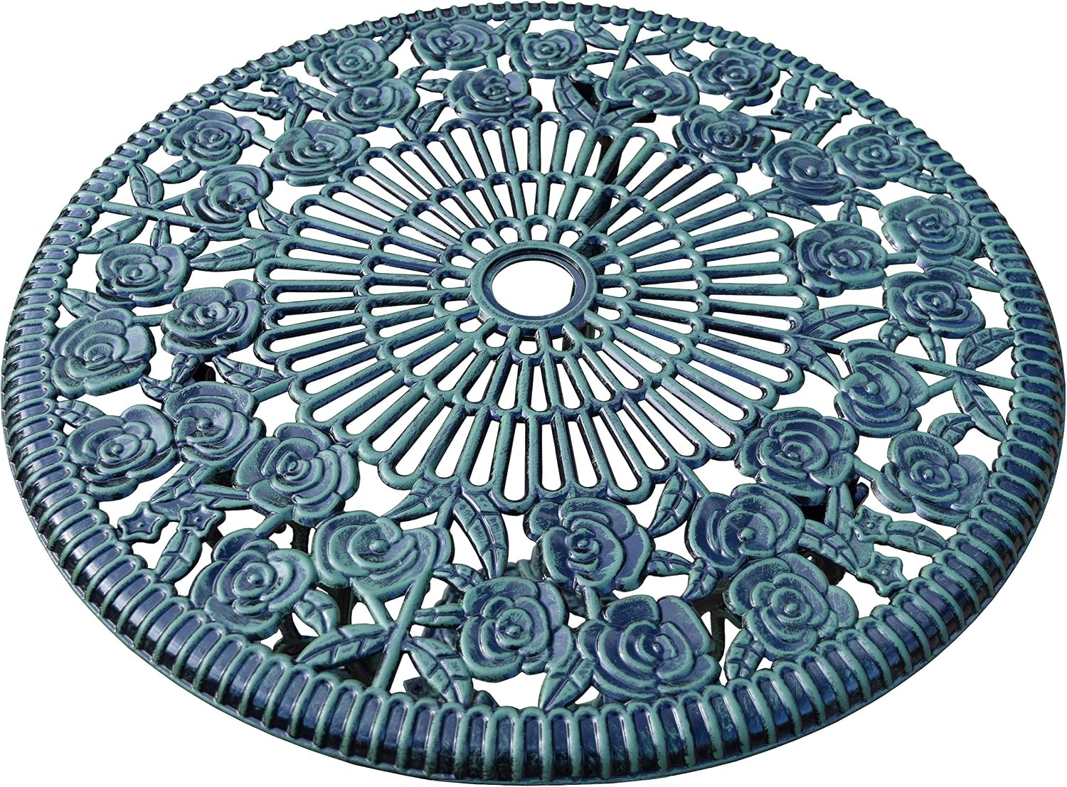 Oakland Living Cast Aluminum Conversation Set Metal Antique Green 3 Piece Patio Rose Bistro Set