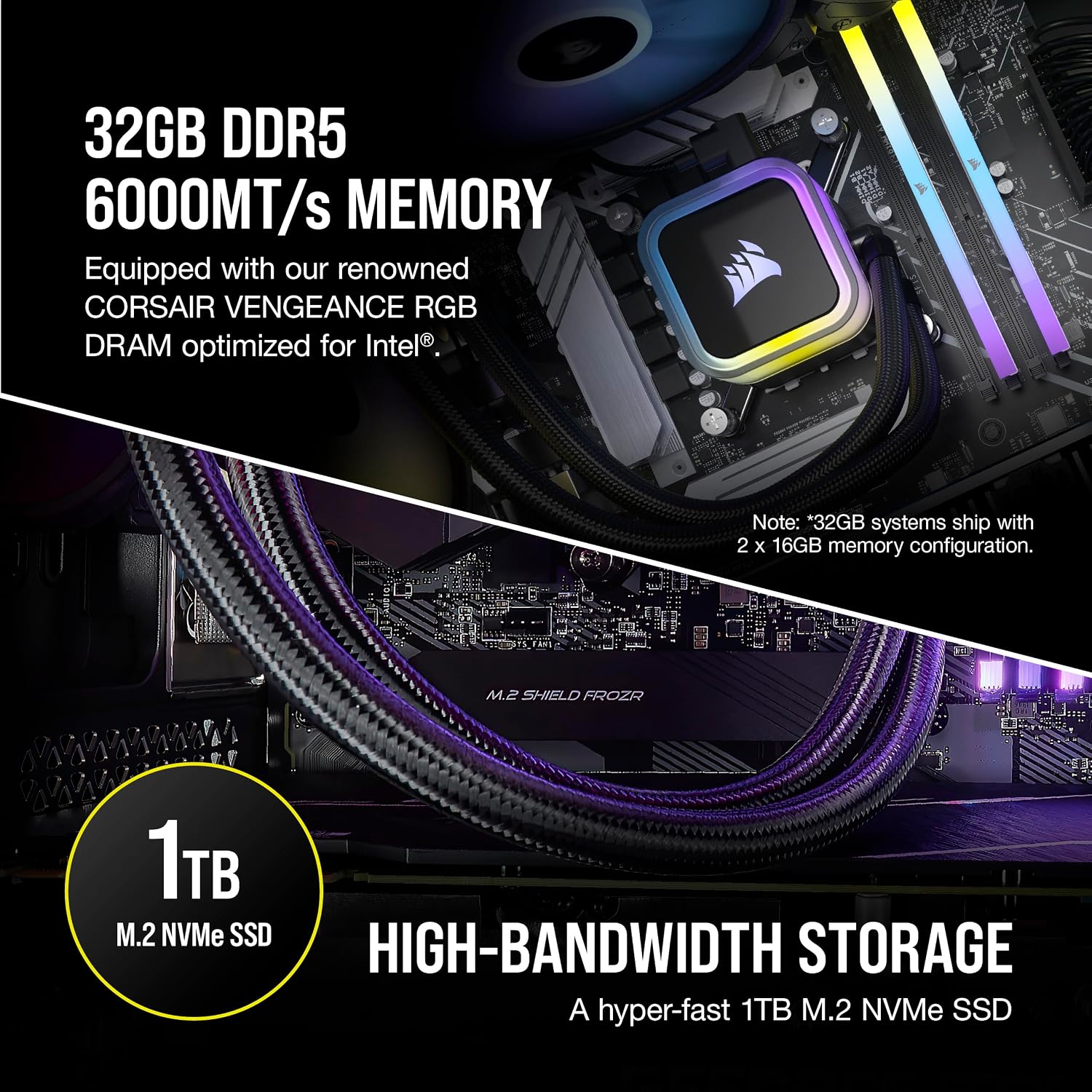 Corsair Vengeance i7500 Series Gaming PC | Liquid Cooled Intel Core i7 14700KF CPU, NVIDIA GeForce RTX 4070 Ti Super GPU, 32GB Vengeance RGB DDR5 Memory, 1TB M.2 SSD