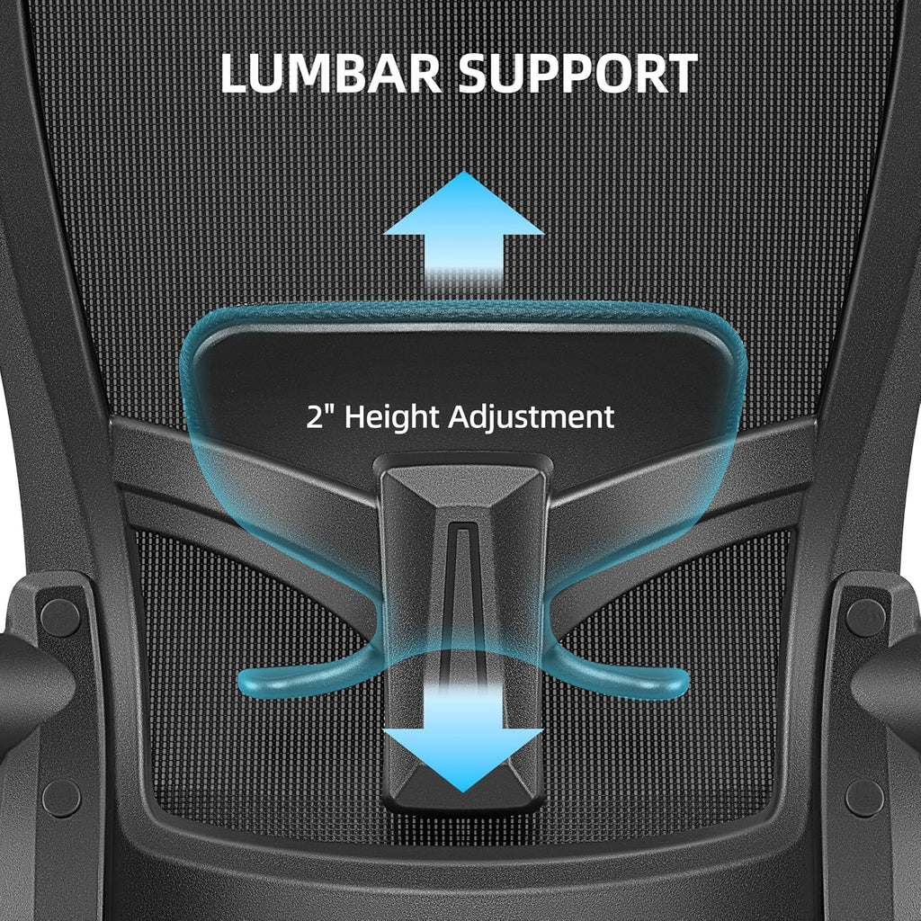 FelixKing Office Chair, Desk Chair with Adjustable Lumbar Support, Ergonomic Computer Chair with High Back and Armrest, Adjustable Height Gaming Chair Home Office Swivel Chair, Pack of 2, Black