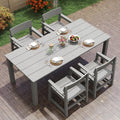 Jocoevol 5-Piece HIPS Patio Dining Set for 4 Person Outdoor Dining Sets with Umbrella Hole Tables and Chairs Furniture Set All Weather Proof for Garden, Backyard, Poolside
