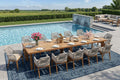 PURPLE LEAF 13 Pieces Patio Dining Set Aluminum Modern Rectangular Table and Rattan Arm Chairs with Cushions for Kitchen Porch Garden Outdoor Furniture Sets