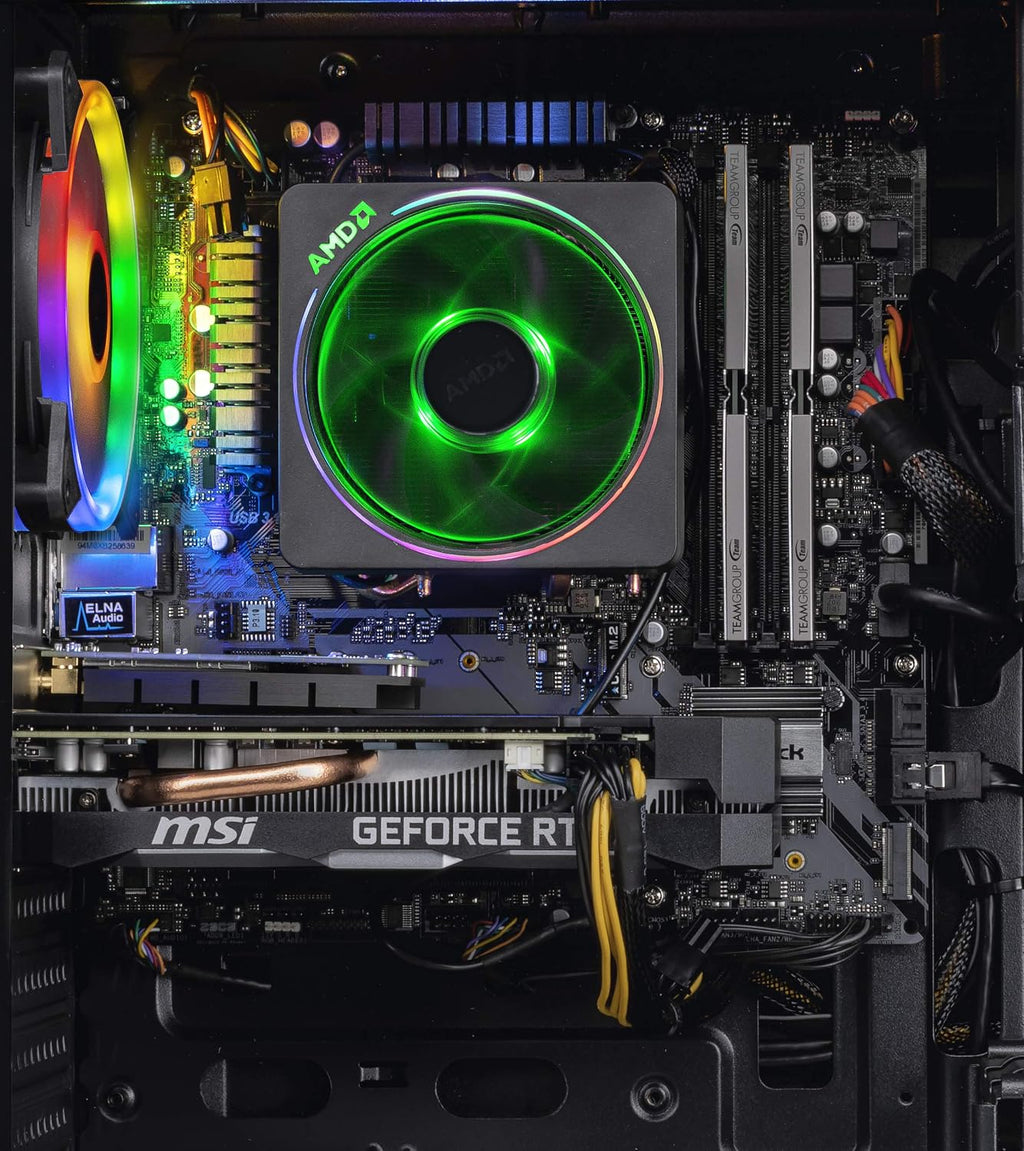 SKYTECH GAMING Shadow II Computer PC Desktop â€' Ryzen 7 2700 8-Core 3.2 GHz, NVIDIA GeForce RTX 2060 6G, 500G SSD, 16GB DDR4, RGB, AC WiFi, Windows 10 Home 64-bit