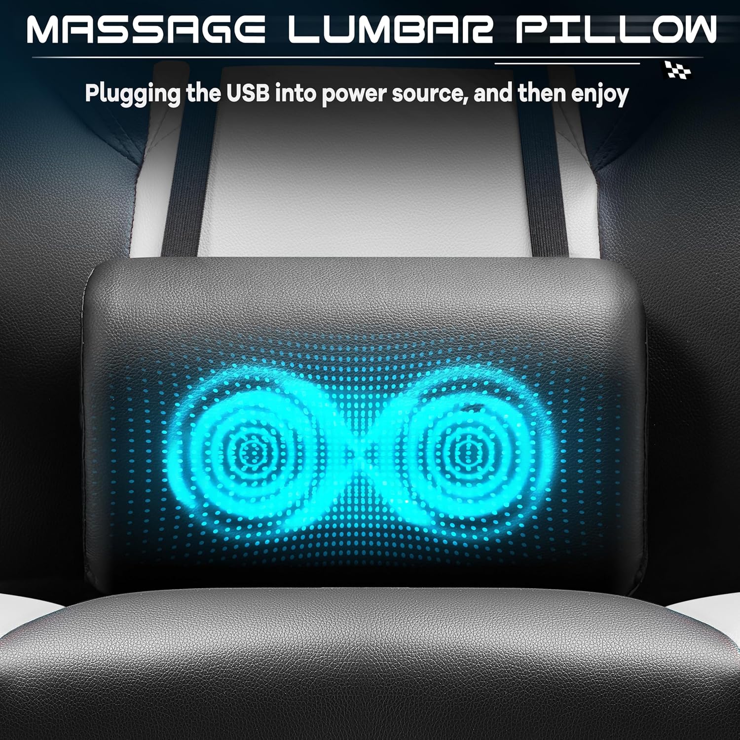 Big and Tall Gaming Chair for Adults, 330lbs Heavy Duty Computer Chair with Footrest, Video Game Chair, Massage Lumbar Support, Wide Seat High Back Reclining Desk Chair, White