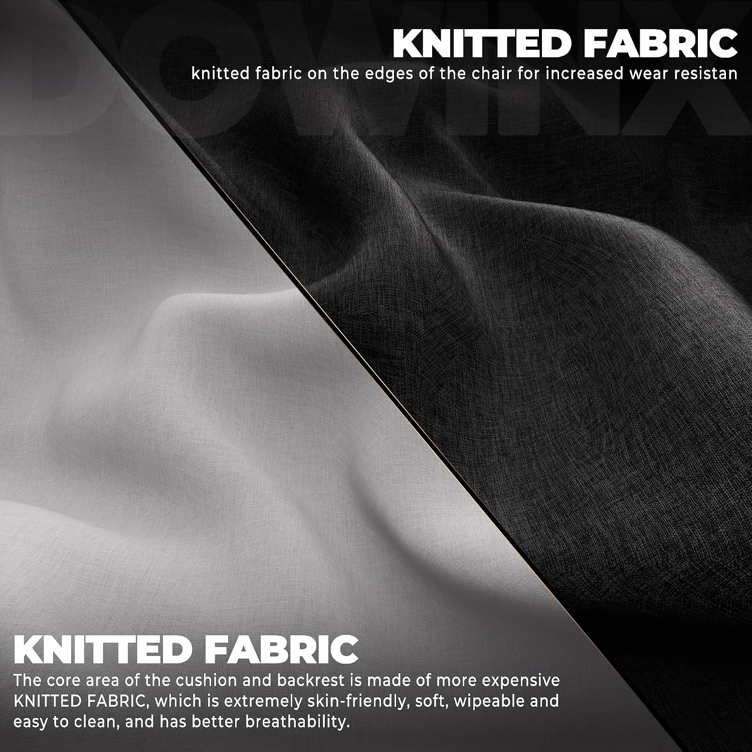Dowinx Fabric Gaming Chair with Footrest, Big and Tall Gamer Chair with Lumbar Support, Wide Back Computer Chair for Heavy People, Grey