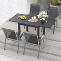 Tangkula 5 Piece Patio Dining Set for 4, Patio Furniture Set with Extendable Aluminum Table & 4 Metal Stackable Chairs, Outdoor Table and Chairs Set for Backyard Garden Deck
