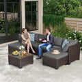 Gizoon 7 Pieces Outdoor Patio Furniture Set, All-Weather PE Rattan Wicker Sectional Sofa Seating with Waterproof Cushions and Coffee Table, Outdoor Conversation Set for Garden, Backyard, Balcony