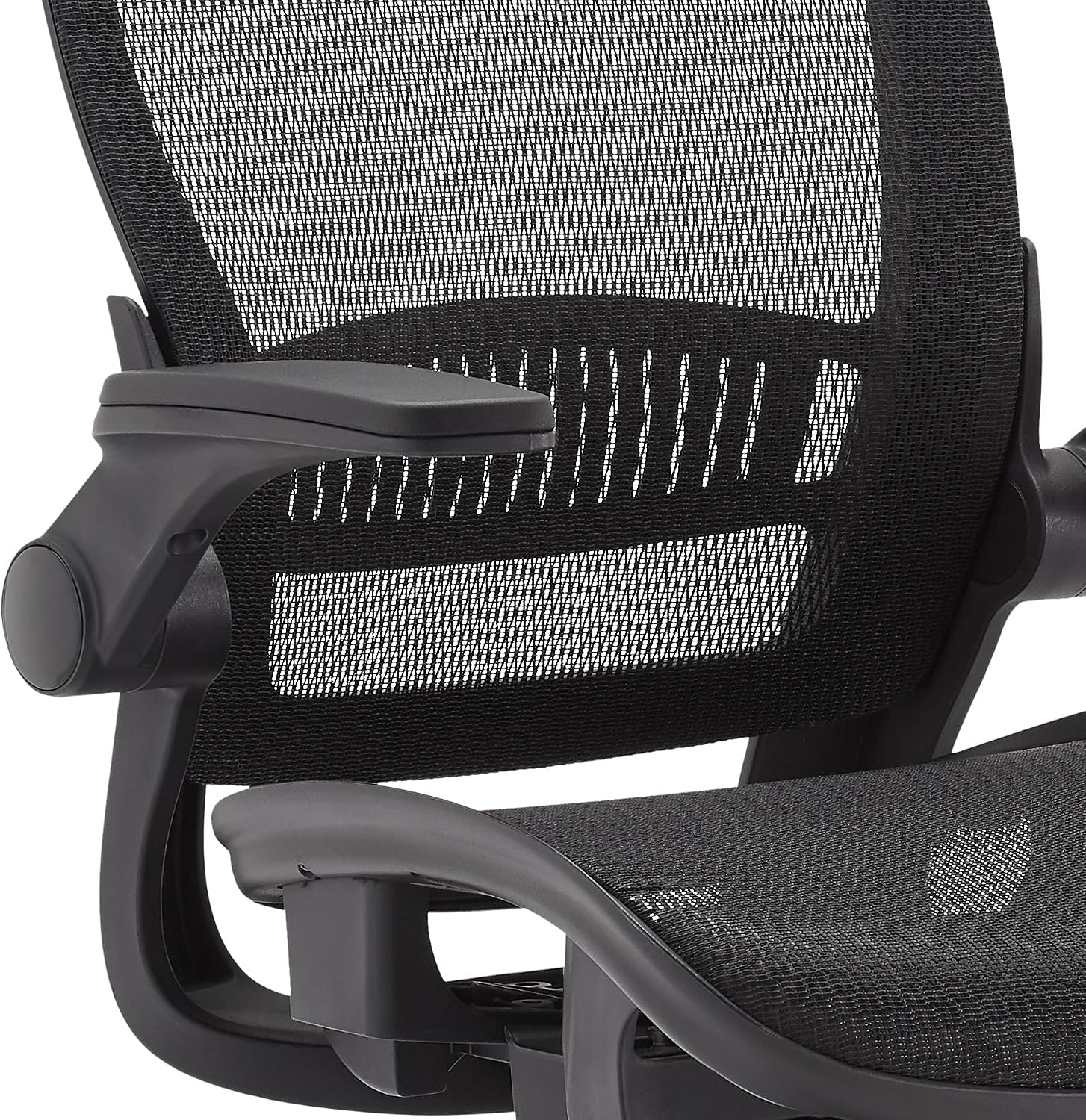 Amazon Basics Ergonomic High-Back Office Chair, Breathable Mesh, 360° Swivel, Easy to Assemble, Comfortable Flip-Up Armrests, 25.5'D x 26.25'W x 49.25'H, Black