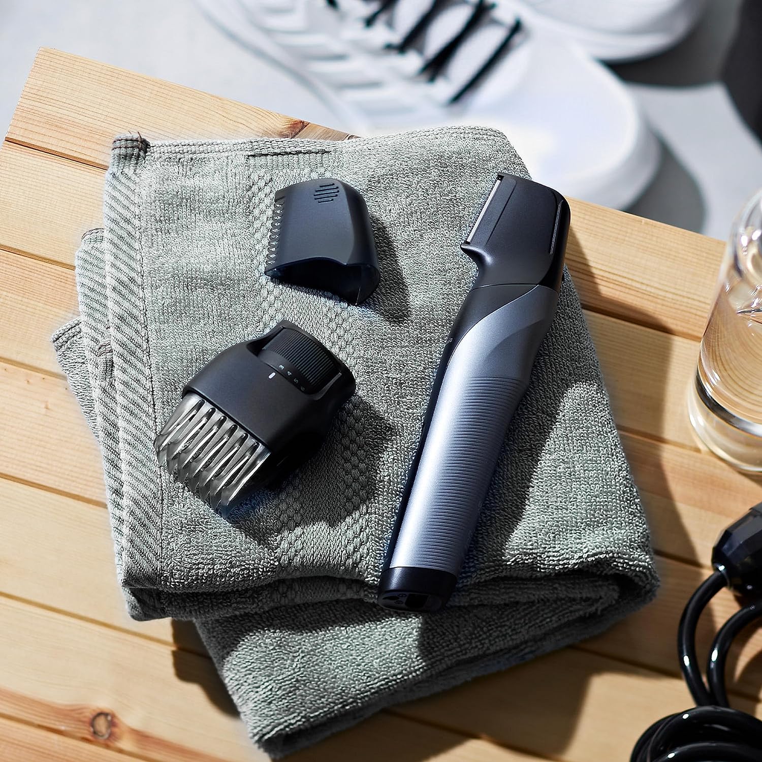 Panasonic Body Groomer for Men and Women, Unisex Wet/Dry Cordless Electric Body Hair Trimmer with 2 Comb Attachments, Multi-Directional Shaving in Sensitive Areas - ER-GK80-S (Black)