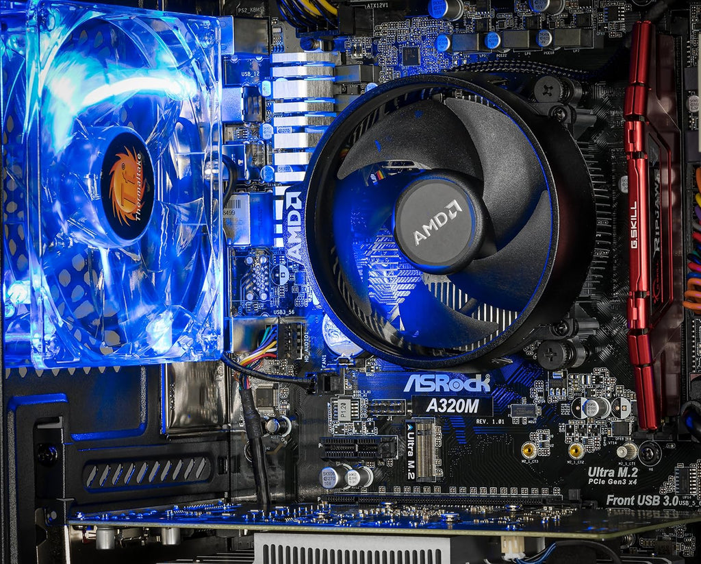 [Ryzen & GTX 1050 Ti Edition] SkyTech Archangel Gaming Computer Desktop PC Ryzen 1200 3.1GHz Quad-Core, GTX 1050 Ti 4GB, 8GB DDR4 2400, 1TB HDD, 24X DVD, Wi-Fi USB, Windows 10 Home 64-bit